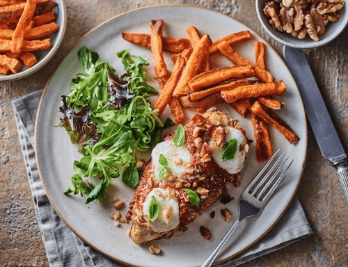 Parmesan Walnut Chicken With Sweet Potato Chips